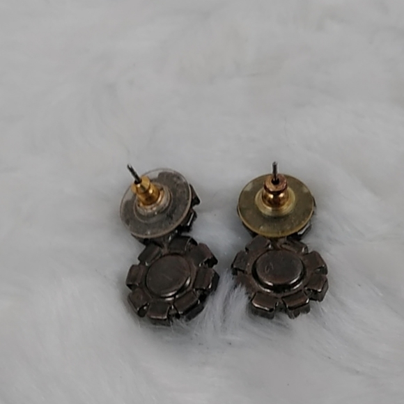 3/$15 Vintage Black Rhinestone Earrings - Picture 3 of 4